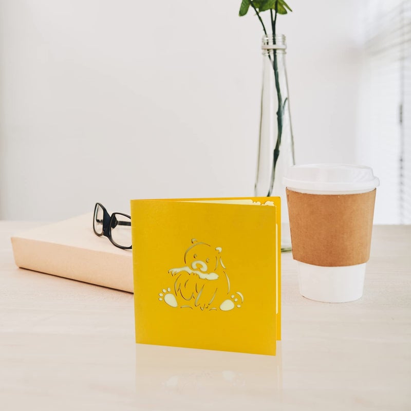 CUTE POPUP - Father's Day Card, Bear Catching Salmon Pop Up Card, Happy Birthday Popup Card, Greeting Cards, Perfect Handmade Present for Family and Friends or Fishing Lovers on Any Occasion - Image 3